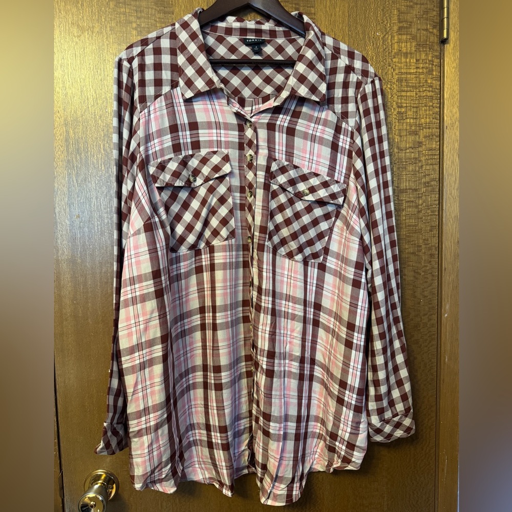 Torrid plaid button up